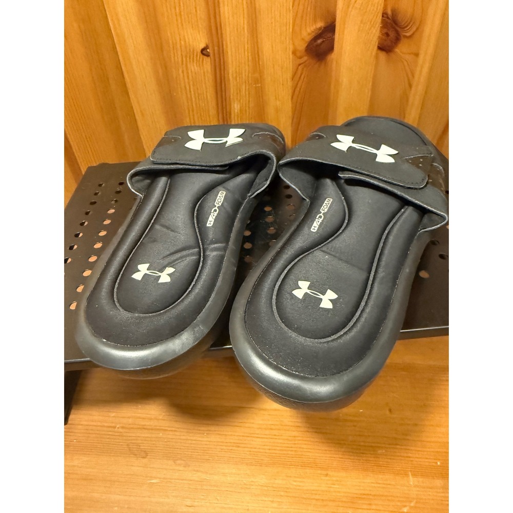 Under Armour Ignite IV Mens Black White 4D Foam Slides Sandals 1252510-001 Sz 11 - Picture 2 of 7